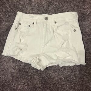 White denim shorts